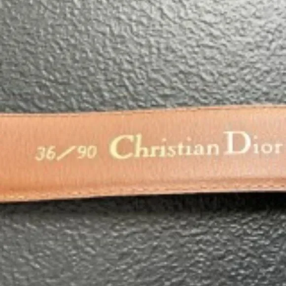 Christian Dior Vintage Black Leather Belt - Size 36 - Picture 8 of 9